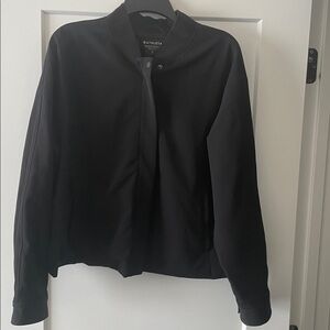 Athleta Endless Bomber Jacket Black Zip Up Dress Size XL Like New